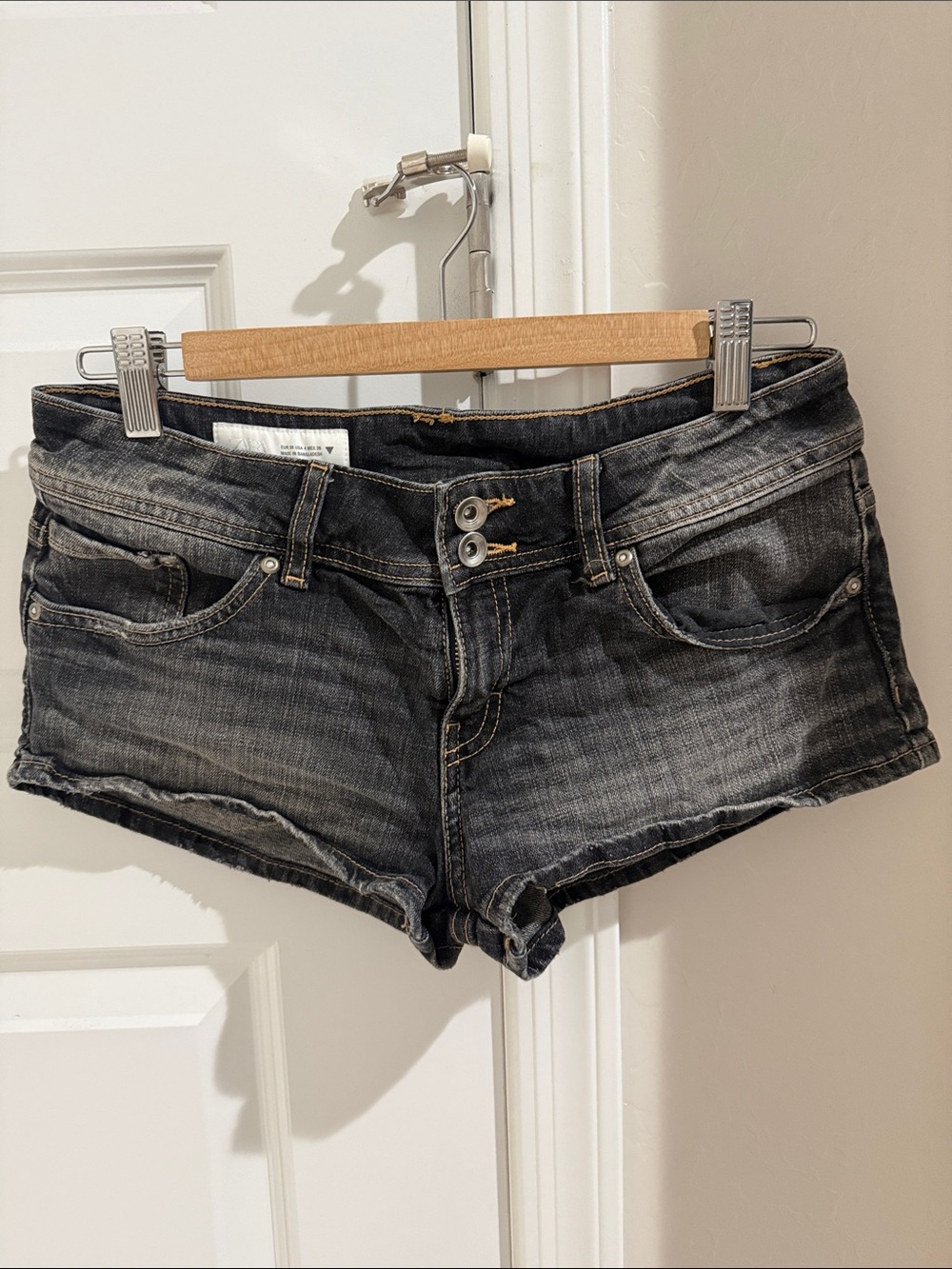 Zara micro mini Denim Shorts - Double Button Waist